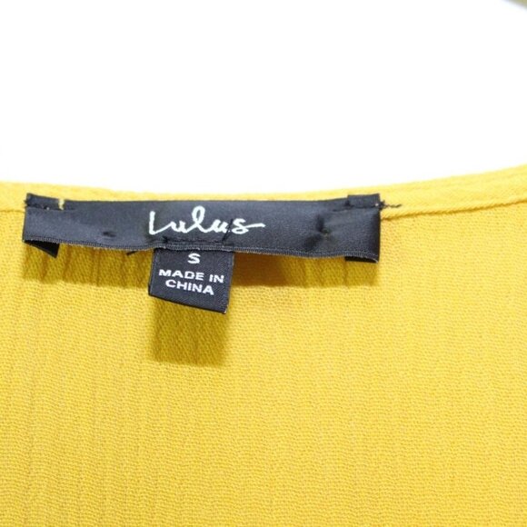 Lulu's Much Obliged Golden Yellow Wrap Maxi Dress Women's Small H13536 - Picture 6 of 12